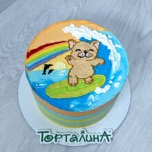 Бенто торт с рисунком. Серф.