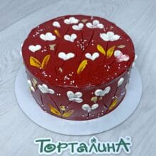 Бордовая полянка с цветами